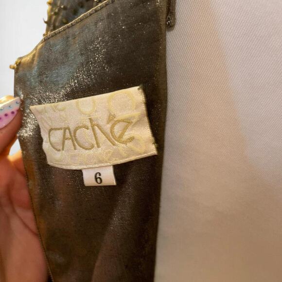 Vintage 90’s Beaded Mesh Cache Gown - Picture 8 of 8